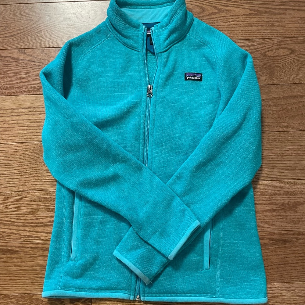 Turquoise Patagonia Zip Up Sweater (Kids)